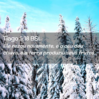 Picture 02 - Tiago 5:18 BSL - Ele rezou novamente, e o céu deu chuva, e a - Bible Verse Picture