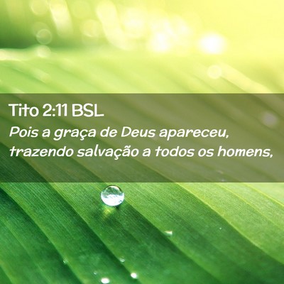 Picture 02 - Tito 2:11 BSL - Pois a graça de Deus apareceu, trazendo - Bible Verse Picture
