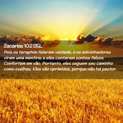 Picture 02 - Zacarias 10:2 BSL - Pois os teraphim falaram vaidade, e os - Bible Verse Picture