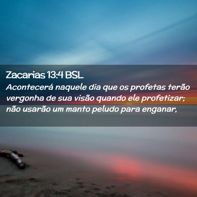Picture 02 - Zacarias 13:4 BSL - Acontecerá naquele dia que os profetas terão - Bible Verse Picture