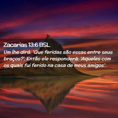Picture 02 - Zacarias 13:6 BSL - Um lhe dirá: 'Que feridas são essas entre seus - Bible Verse Picture