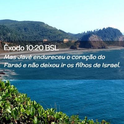 Picture 02 - Êxodo 10:20 BSL - Mas Javé endureceu o coração do Faraó e não - Bible Verse Picture