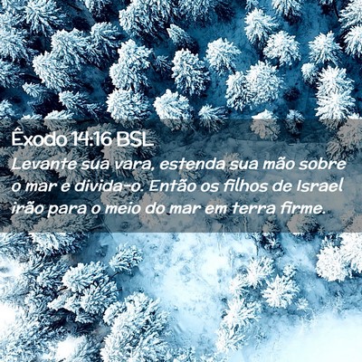 Picture 02 - Êxodo 14:16 BSL - Levante sua vara, estenda sua mão sobre o mar e - Bible Verse Picture