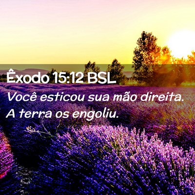 Picture 02 - Êxodo 15:12 BSL - Você esticou sua mão direita. A terra os - Bible Verse Picture