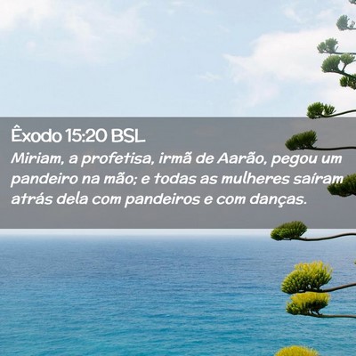 Picture 02 - Êxodo 15:20 BSL - Miriam, a profetisa, irmã de Aarão, pegou um - Bible Verse Picture