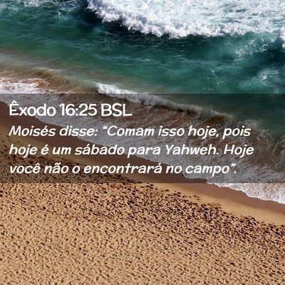 Picture 02 - Êxodo 16:25 BSL - Moisés disse: “Comam isso hoje, pois hoje é - Bible Verse Picture