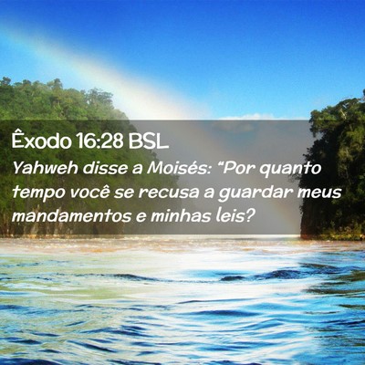Picture 02 - Êxodo 16:28 BSL - Yahweh disse a Moisés: “Por quanto tempo você - Bible Verse Picture