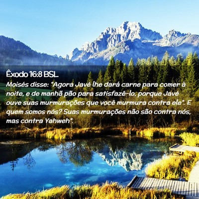 Picture 02 - Êxodo 16:8 BSL - Moisés disse: “Agora Javé lhe dará carne - Bible Verse Picture