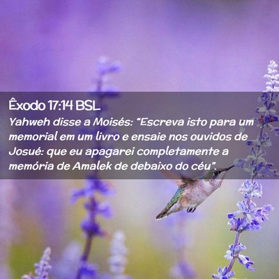 Picture 02 - Êxodo 17:14 BSL - Yahweh disse a Moisés: “Escreva isto para um - Bible Verse Picture