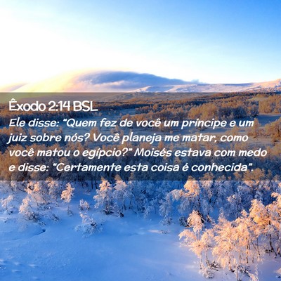 Picture 02 - Êxodo 2:14 BSL - Ele disse: “Quem fez de você um príncipe e um - Bible Verse Picture