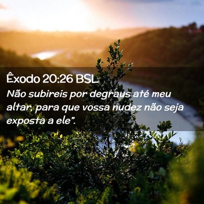 Picture 02 - Êxodo 20:26 BSL - Não subireis por degraus até meu altar, para - Bible Verse Picture
