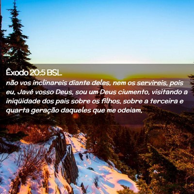 Picture 02 - Êxodo 20:5 BSL - não vos inclinareis diante deles, nem os - Bible Verse Picture