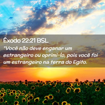 Picture 02 - Êxodo 22:21 BSL - “Você não deve enganar um estrangeiro ou - Bible Verse Picture