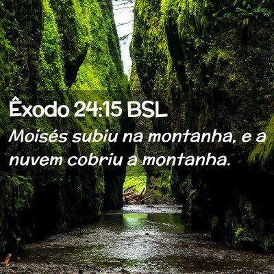 Picture 02 - Êxodo 24:15 BSL - Moisés subiu na montanha, e a nuvem cobriu a - Bible Verse Picture