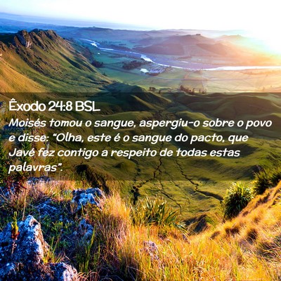 Picture 02 - Êxodo 24:8 BSL - Moisés tomou o sangue, aspergiu-o sobre o povo e - Bible Verse Picture