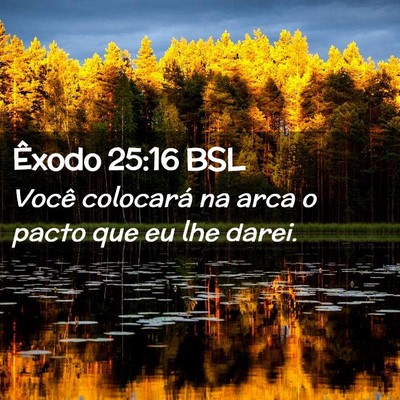 Picture 02 - Êxodo 25:16 BSL - Você colocará na arca o pacto que eu lhe - Bible Verse Picture