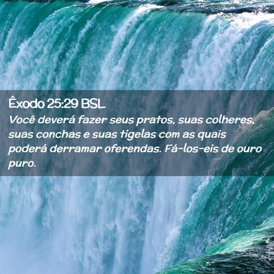 Picture 02 - Êxodo 25:29 BSL - Você deverá fazer seus pratos, suas colheres, - Bible Verse Picture