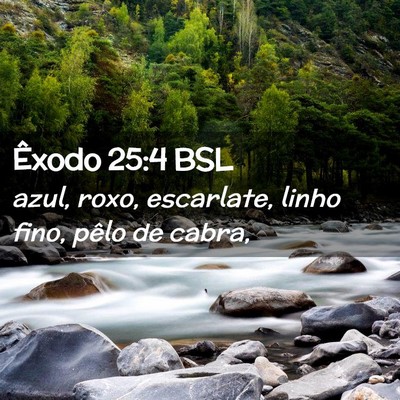 Picture 02 - Êxodo 25:4 BSL - azul, roxo, escarlate, linho fino, pêlo de - Bible Verse Picture