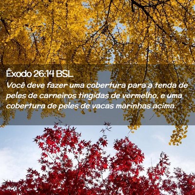 Picture 02 - Êxodo 26:14 BSL - Você deve fazer uma cobertura para a tenda de - Bible Verse Picture