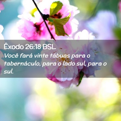 Picture 02 - Êxodo 26:18 BSL - Você fará vinte tábuas para o tabernáculo, - Bible Verse Picture