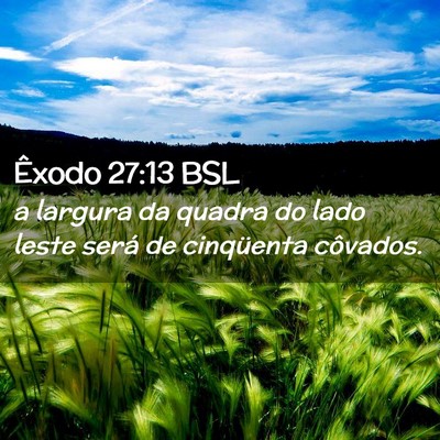 Picture 02 - Êxodo 27:13 BSL - a largura da quadra do lado leste será de - Bible Verse Picture