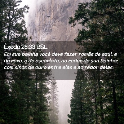 Picture 02 - Êxodo 28:33 BSL - Em sua bainha você deve fazer romãs de azul, e - Bible Verse Picture