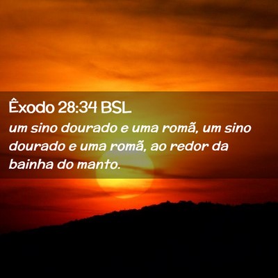 Picture 02 - Êxodo 28:34 BSL - um sino dourado e uma romã, um sino dourado e - Bible Verse Picture