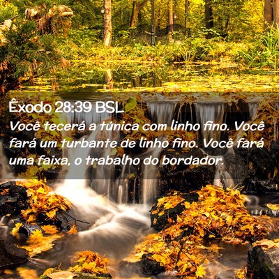 Picture 02 - Êxodo 28:39 BSL - Você tecerá a túnica com linho fino. Você - Bible Verse Picture