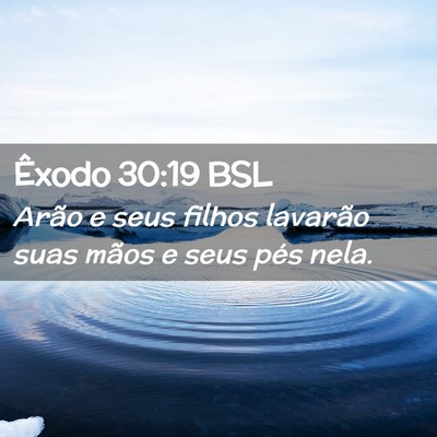 Picture 02 - Êxodo 30:19 BSL - Arão e seus filhos lavarão suas mãos e seus - Bible Verse Picture
