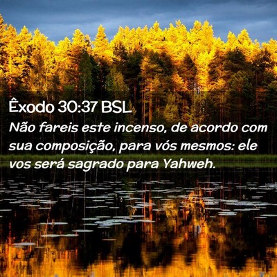 Picture 02 - Êxodo 30:37 BSL - Não fareis este incenso, de acordo com sua - Bible Verse Picture