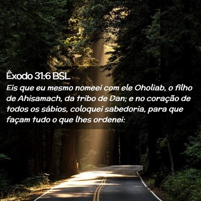 Picture 02 - Êxodo 31:6 BSL - Eis que eu mesmo nomeei com ele Oholiab, o filho - Bible Verse Picture