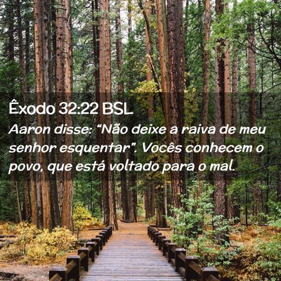 Picture 02 - Êxodo 32:22 BSL - Aaron disse: “Não deixe a raiva de meu senhor - Bible Verse Picture
