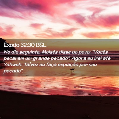 Picture 02 - Êxodo 32:30 BSL - No dia seguinte, Moisés disse ao povo: “Vocês - Bible Verse Picture