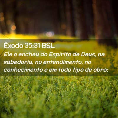 Picture 02 - Êxodo 35:31 BSL - Ele o encheu do Espírito de Deus, na sabedoria, - Bible Verse Picture
