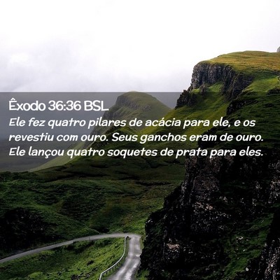 Picture 02 - Êxodo 36:36 BSL - Ele fez quatro pilares de acácia para ele, e os - Bible Verse Picture
