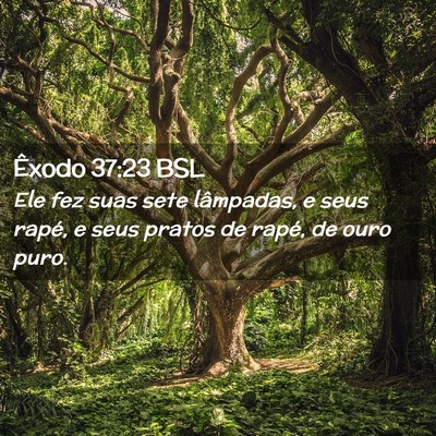 Picture 02 - Êxodo 37:23 BSL - Ele fez suas sete lâmpadas, e seus rapé, e seus - Bible Verse Picture