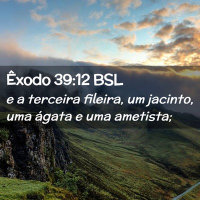 Picture 02 - Êxodo 39:12 BSL - e a terceira fileira, um jacinto, uma ágata e - Bible Verse Picture