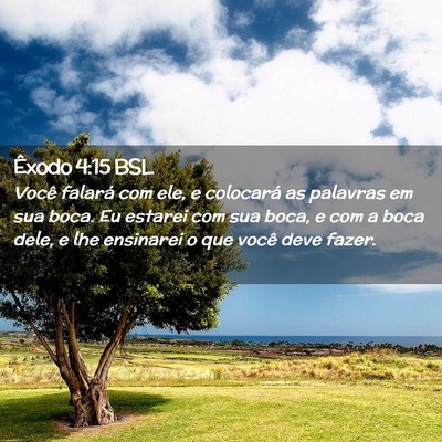 Picture 02 - Êxodo 4:15 BSL - Você falará com ele, e colocará as palavras em - Bible Verse Picture