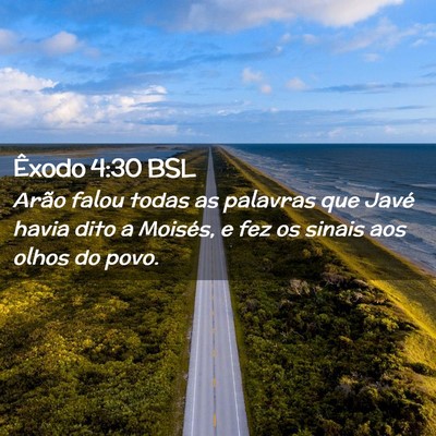 Picture 02 - Êxodo 4:30 BSL - Arão falou todas as palavras que Javé havia - Bible Verse Picture