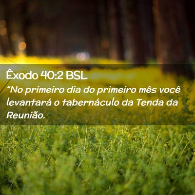 Picture 02 - Êxodo 40:2 BSL - “No primeiro dia do primeiro mês você - Bible Verse Picture