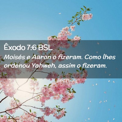Picture 02 - Êxodo 7:6 BSL - Moisés e Aaron o fizeram. Como lhes ordenou - Bible Verse Picture