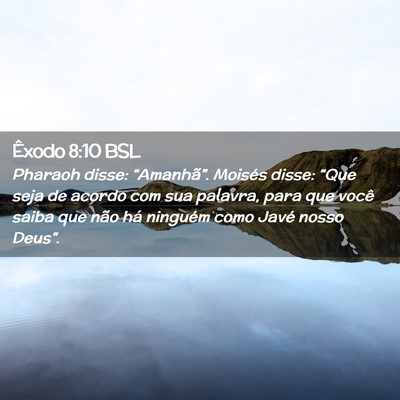 Picture 02 - Êxodo 8:10 BSL - Pharaoh disse: “Amanhã”. Moisés disse: - Bible Verse Picture