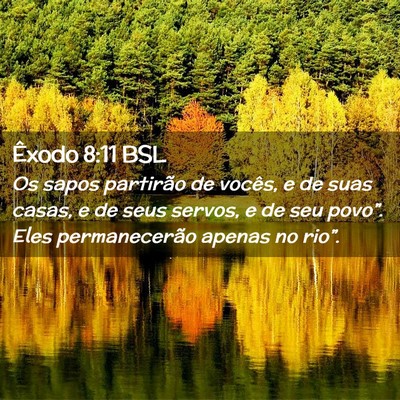 Picture 02 - Êxodo 8:11 BSL - Os sapos partirão de vocês, e de suas casas, e - Bible Verse Picture