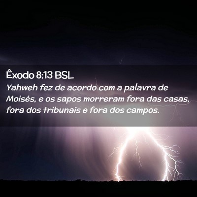 Picture 02 - Êxodo 8:13 BSL - Yahweh fez de acordo com a palavra de Moisés, e - Bible Verse Picture
