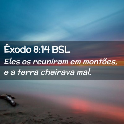 Picture 02 - Êxodo 8:14 BSL - Eles os reuniram em montões, e a terra cheirava - Bible Verse Picture