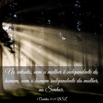 Picture 03 - 1 Coríntios 11:11 BSL - No entanto, nem a mulher é independente do - Bible Verse Picture