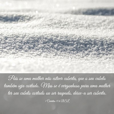 Picture 03 - 1 Coríntios 11:6 BSL - Pois se uma mulher não estiver coberta, que o - Bible Verse Picture