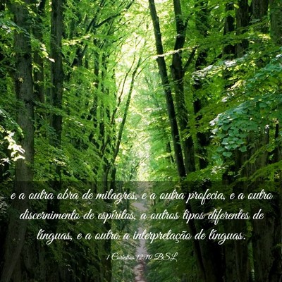 Picture 03 - 1 Coríntios 12:10 BSL - e a outra obra de milagres, e a outra profecia, e - Bible Verse Picture
