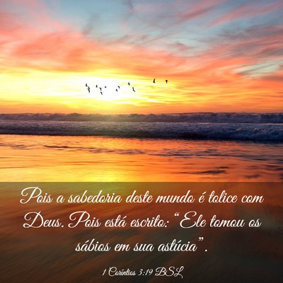 Picture 03 - 1 Coríntios 3:19 BSL - Pois a sabedoria deste mundo é tolice com Deus. - Bible Verse Picture