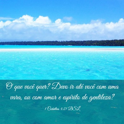 Picture 03 - 1 Coríntios 4:21 BSL - O que você quer? Devo ir até você com uma - Bible Verse Picture